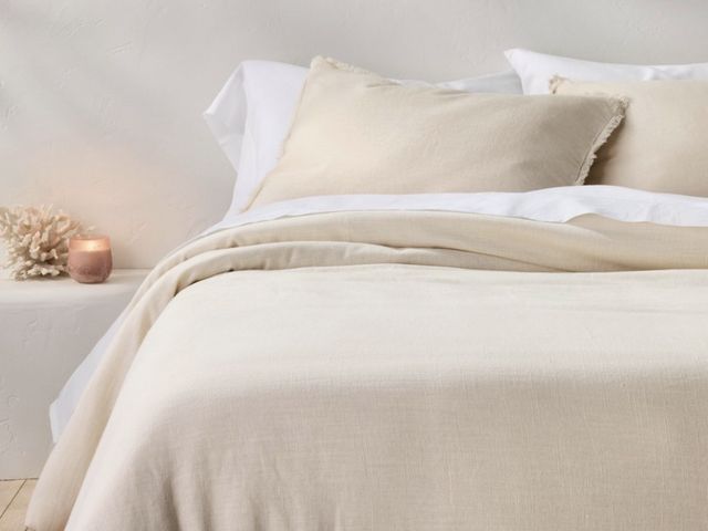 Lot 96-178660 - King/California King Heavyweight Linen Blend
Comforter &amp; Sham Set Natural - Casaluna™:
Rayon &am...