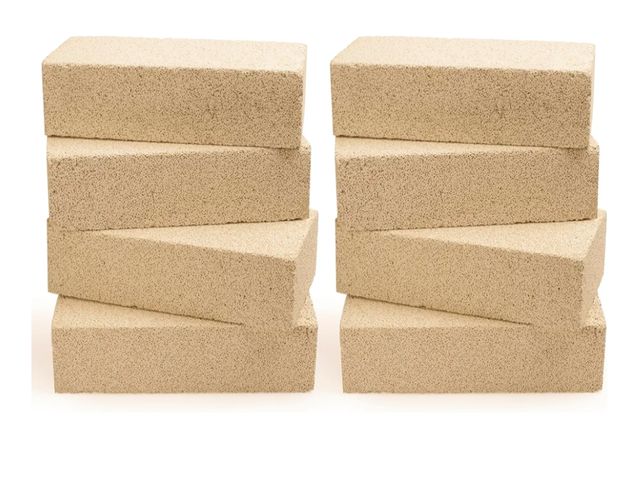 Lot 96-164206 - Insulating Fire Bricks Forges, Heating Oven Kilns and Fireplaces 9X4.5X2.5 inch 8 Pack (Beige Color)...