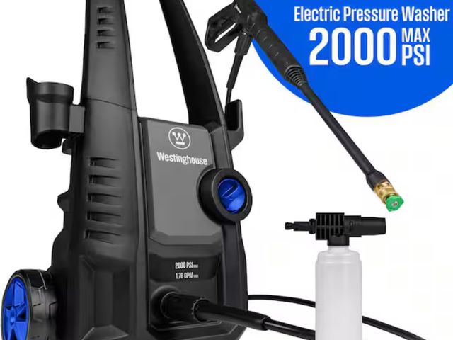 Lot 96-198276 - Westinghouse
2000 Max PSI 1.76 Max GPM Cold Water Electric Powered Pressure Washer w/Anti-Tipping Te...