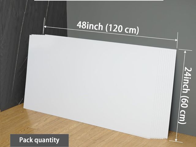 Lot 96-182842 - White Smooth Drop Ceiling Tiles, Easy Drop-in Installation PVC Panels, Waterproof, Reusable &amp; Fi...