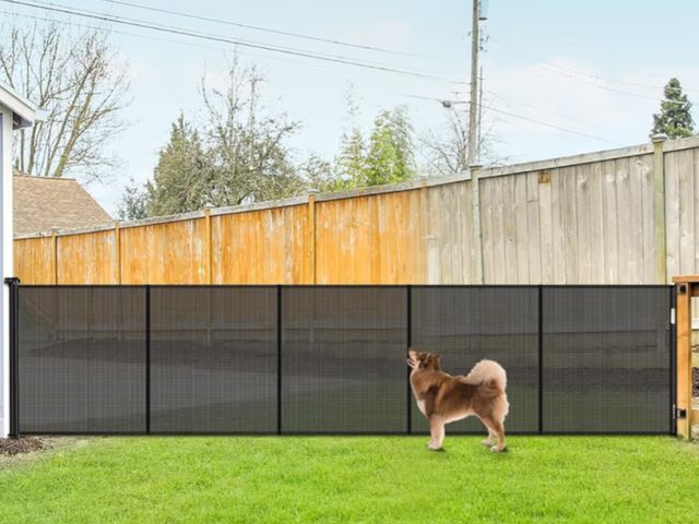 Lot 96-180578 - Reinforced 42" Tall Retractable Dog Gate, 155" Extra Long Retractable Baby Gate with Support Rods - ...