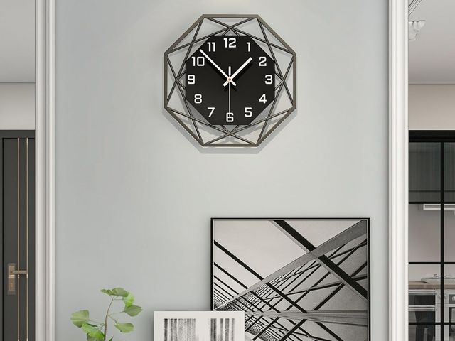 Lot 96-180028 - Modern Wall Clocks for Living Room Decor 12in Black Wall Clock Silent Non-Ticking Quartz Battery Ope...