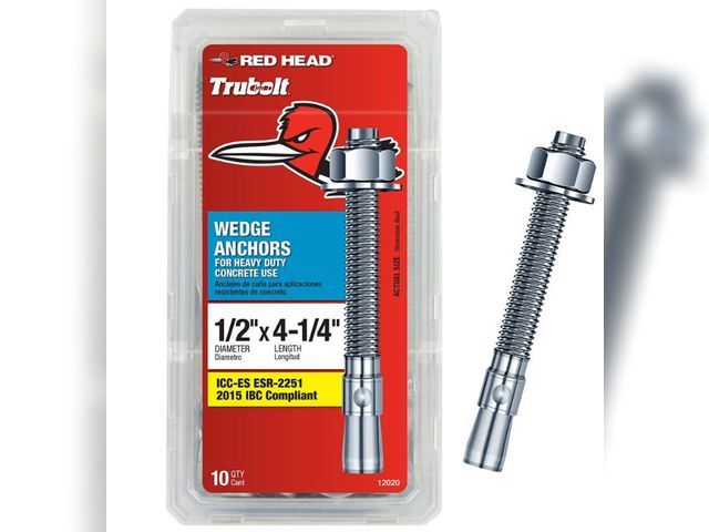 Lot 96-173969 - Red Head 1/2 in. x 4-1/4 in. Zinc-Plated Steel Hex Nut-Head Concrete Wedge
Anchors (10-Pack)

New