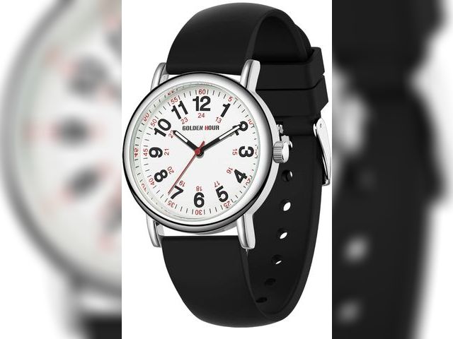 Lot 96-180546 - GOLDEN HOUR Waterproof Nurse Watch for Medical Professionals, Students Women Men - Military Time Lum...