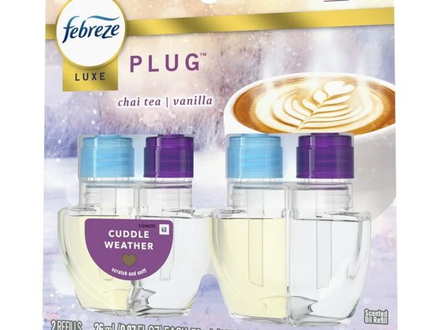 Lot 96-157059 - Febreze Plug In Air Freshener, Odor-Fighting Scented Oil Refill, Cuddle Weather, 2 Refills

New