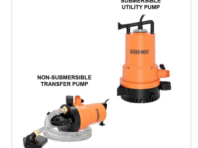 Lot 96-162931 - Everbilt 1/4 HP 2-in-1 Submersible
Utility and Transfer Pump MSRP $119 Unused