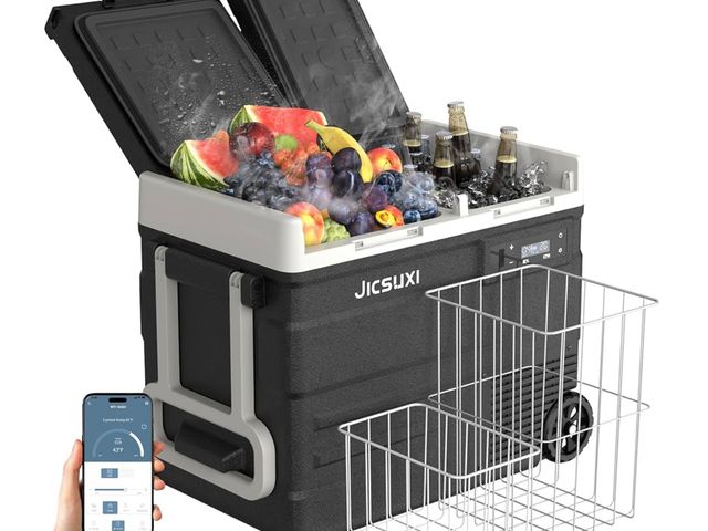 Lot 96-170936 - 12 Car Refrigerator, 53Quart Dual Zone 12V Car Fridge Portable Freezer(-4F~68F), Compressor Electric...
