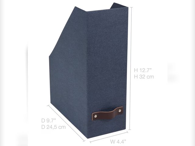 Lot 96-190062 - Bigso Estelle Canvas Fiberboard Upright Magazine Storage Box | Magazine Holder &amp; Organizer for P...