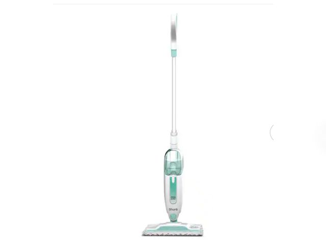 Lot 96-165688 - Shark 
Corded Steam Mop for Hard Floor Surfaces, Tile, Stone, Laminate in Blue with XL Removable Wat...