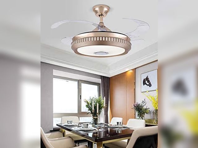 Lot 96-176350 - MODI 36Inch Modern Ceiling Fans bluetooth with Light and Remote Control Retractable Blades for Livin...