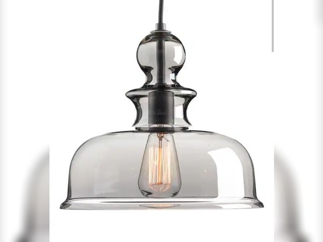 Lot 96-211152 - Progress Lighting Staunton Collection 1-Light Graphite Pendant with Smoke Glass New MSRP $229