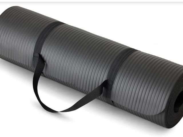 Lot 96-198853 - Yoga Mat with Drawstring Bag &amp; Carry Strap Extra Thick 1/2-Inch – Non-Slip High-Density Cushioni...