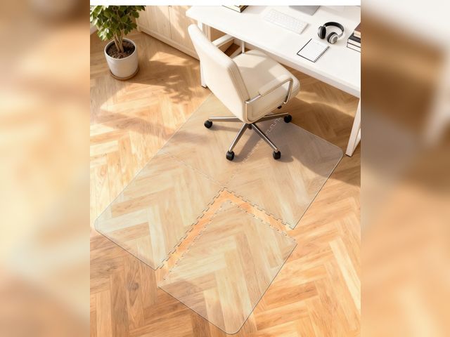 Lot 96-214016 - Blvornl Innovative Puzzle Chair Mat for Hardwood Floor, 34"*46.5" Hard Material Chair Mat, Heavy Dut...