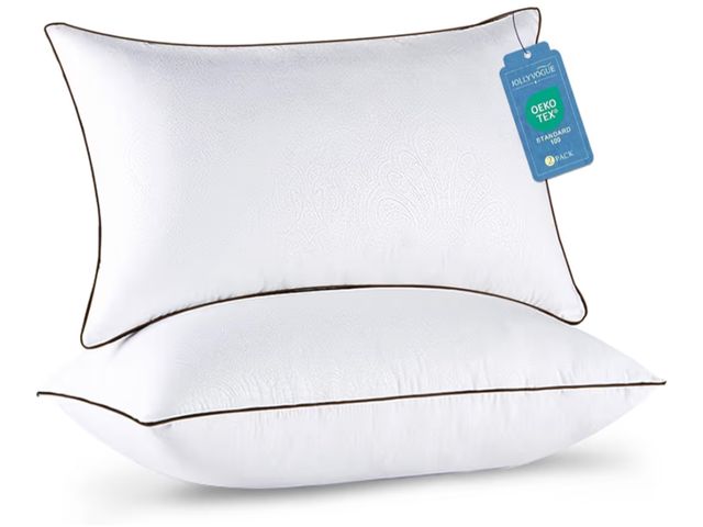 Lot 96-176196 - JOLLYVOGUE Pillows Queen Size Set of 2 for Sleeping, Soft and Supportive Bed Pillow with Down Altern...