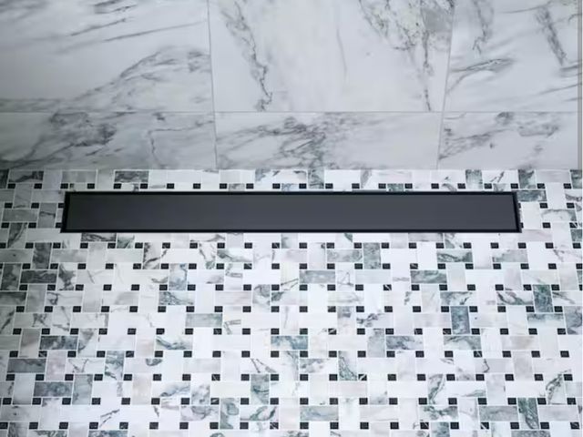Lot 96-162315 - Alfi Brand 24 in. Linear Shower Drain in Black Matte