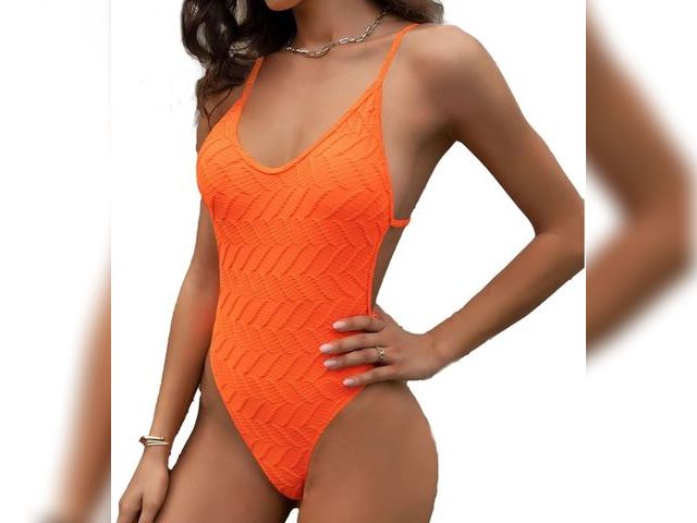 Lot 96-190196 - Women's Sexy Bathing Suit Open Back One Piece Bikini Swimsuits size L but appears to be smaller New