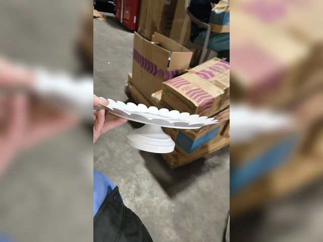 Lot 96-201599 - Cake Stand, White 
Has slight bend 
New