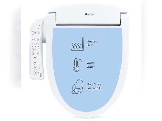 Lot 96-187394 - Brondell SE400-EW Swash SE400 Electric Bidet Toilet Seat With Heated Seat, Oscillating Stainless Ste...