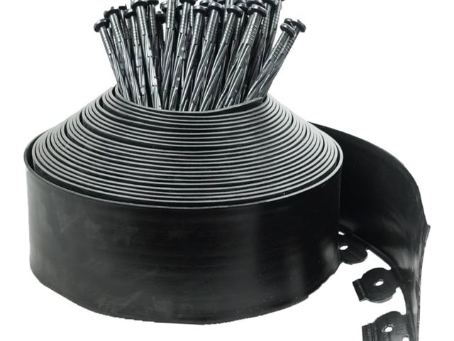 Lot 96-164991 - Hugeleaf Landscape Edging Border 60 Feet with 72pcs Spikes, 4inches Flexible Plastic Garden Edging f...
