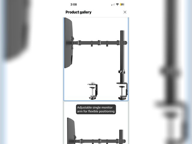 Lot 96-187494 - Pholiten Single Monitor Arm Desk Mount, Holds Screens up to 32 inch,Holds Up to 22lbs,Fully Adjustab...