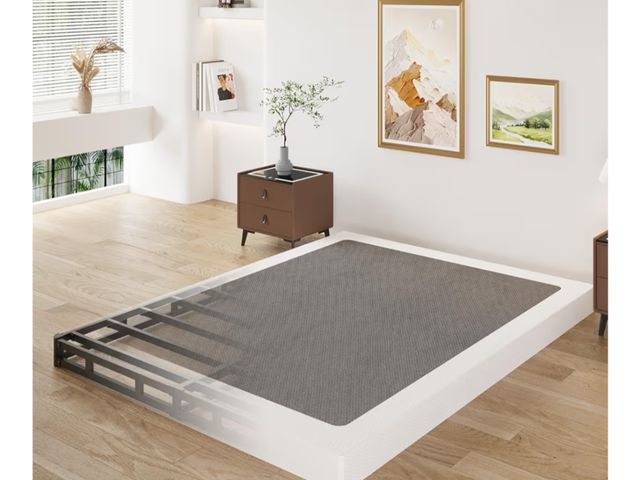 Lot 96-177448 - 3 Inch Queen Box Spring Low Profile, Heavy Duty Metal Box Spring for Queen Bed Base with Fabric Cove...