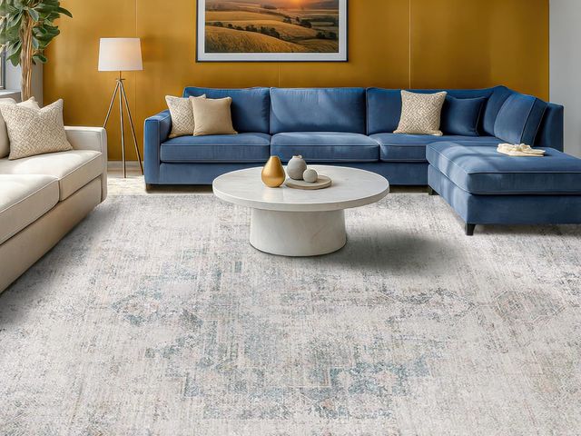 Lot 96-180397 - Washable Abstract Modern Area Rug 9x12 for Living Room, Bedroom, Dining Room, Home Office, Low Pile ...