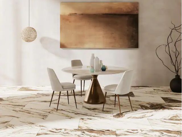 Lot 96-226568 - 64 sq ft of Giorbello
American Symphony Red 24 in. x 48 in. Matte Marble Look Porcelain Large Format...
