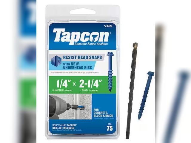 Lot 96-173966 - Tapcon 1/4 in. x 4 in. Star Flat-Head Concrete Anchors (50-Piece)

New