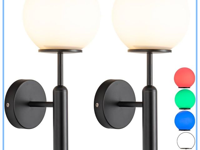 Lot 96-187900 - Wall Sconce Battery Operated Wall Lights Set of 2，with Dimmable Battery Powered Bulb Non Hardwired E...