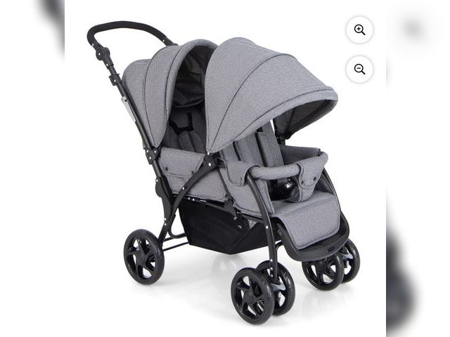 Lot 96-225864 - Costway Double Stroller Foldable Baby Twin Lightweight Travel Stroller Infant Pushchair Grey MSRP $1...