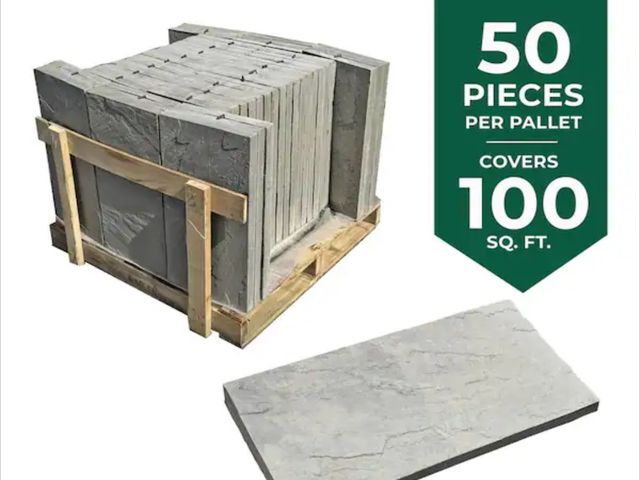 Lot 96-226948 - Nantucket Pavers Yorkstone 12 in. x 24 in. x 1.5 in. Gray Variegated Concrete Paver (50-Pieces/100 s...