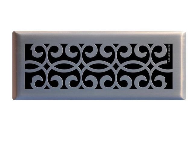 Lot 96-180249 - Hampton Bay Classic Scroll 4 in. x 12 in. Steel Floor Register in Brushed Nickel
New