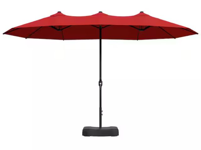 Lot 96-158300 - 15 ft. Outdoor Market Patio Umbrella Double Sided Umbrella with Base in Red

MSRP $141

New