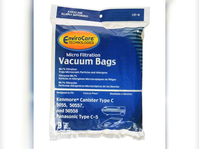 Lot 96-187555 - Case of EnviroCare Kenmore Mircrofiltration Canister Vacuum Bags, Multicolor, C-5 (225 Bags) New MSR...