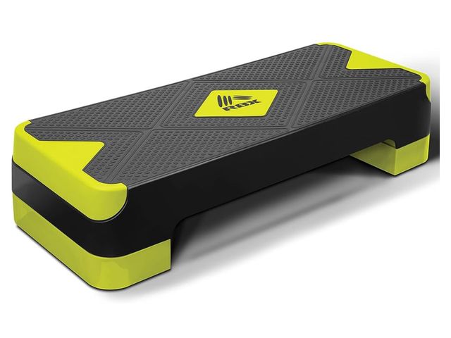 Lot 96-211759 - Aerobic Step Platform with Non-Slip Textured Surface -2-Level Adjustable Steppers for Exercise, Comp...