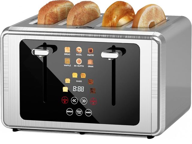Lot 96-171608 - 4 Slice Toaster, Touchscreen &amp; Dual Independent Control Panel，5 Basic Functions &amp; Digital Co...
