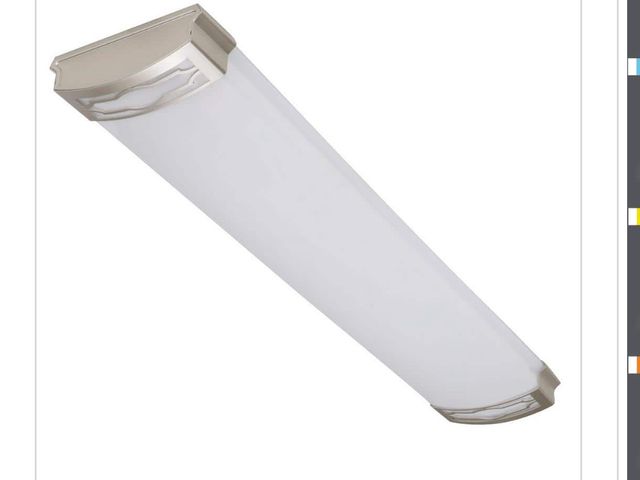 Lot 96-181740 - Commercial Electric Moroccan 48 in. x 10 in. Satin Nickel CCT Selectable LED
Flush Mount Ceiling Lig...