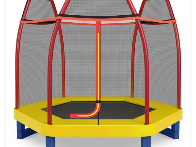 Lot 96-197354 - Costway 7ft Orange Toddler Trampoline with Safety Enclosure Net
New
MSRP $180.00