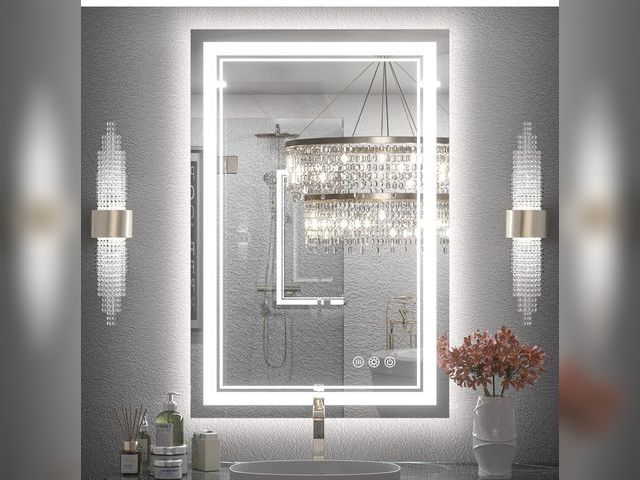 Lot 96-209995 - Keonjinn LED Bathroom Mirror 24" x 36" with Front and Backlight, Stepless 3 Colors Temperature &amp;...