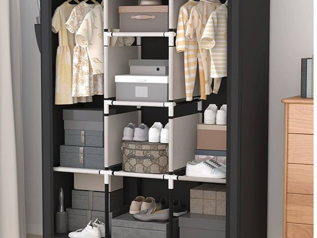 Lot 96-170101 - Portable Closet, Portable Closets for Hanging Clothes with 8 Storage Shelves 

New. Actual item may ...
