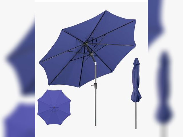 Lot 96-169527 - Beanss Outdoor Patio Umbrella, Table Umbrella with Push Button Tilt and Crank, 8 Ribs Market Umbrell...