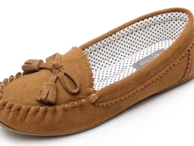 Lot 96-230706 - Brown Suede Moccasin Slippers Size 8  New