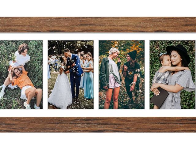 Lot 96-187402 - 8x21 Picture Frame Display 4 opening 5x7 Collage Picture Frame,Multi Photo Frame with Mat,Plexiglass...