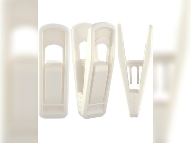 Lot 96-191019 - Hanger Clips for Velvet Hangers (Beige, 40 PCS), Non-Slip Plastic Clips Pant Skirt Hanger Clips for ...
