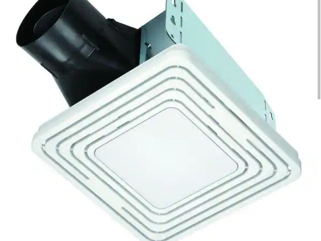 Lot 96-225923 - Broan-NuTone Roomside Series, White, 80 CFM, No Cut Roomside Installation with Light, ENERGY STAR, B...