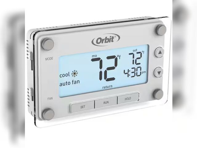 Lot 96-211885 - Orbit
Clear Comfort Programmable Thermostat with Large, Easy-to-Read Display
New