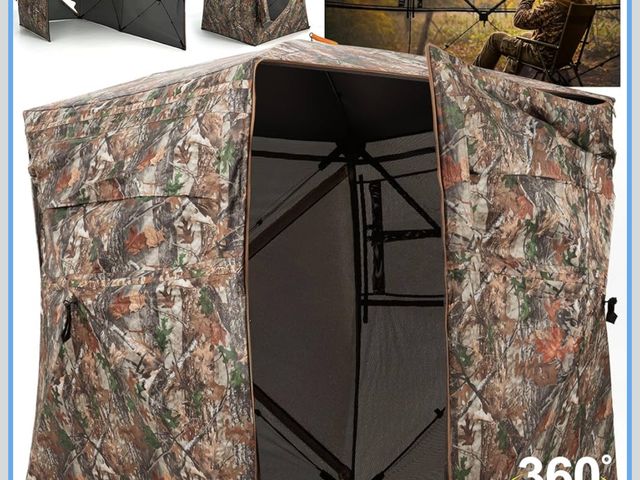Lot 96-181499 - HUNTSEN 360 Degree See Through Hunting Blind with Double Open Door - Lightweight Soft Material Porta...