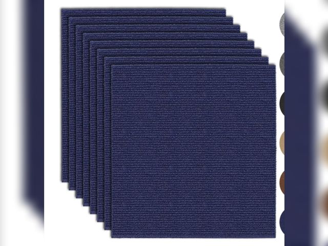 Lot 96-187770 - 10Pcs Carpet Tiles Peel and Stick 24”x 24” Non-Slip Self Adhesive Squares Carpet Floor Tile Reusable...