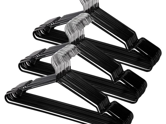 Lot 96-232711 - Tosnail 50 Pack 16-Inch Stainless Steel Wire Metal Hangers, Non-Slip Hanger, Space Saving Closet Clo...