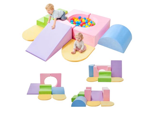 Lot 96-180491 - IFNOW Climbing Toys for Toddlers Indoor,7-Piece Foam Toddler Climbing Blocks Set, Colourful Soft Pla...